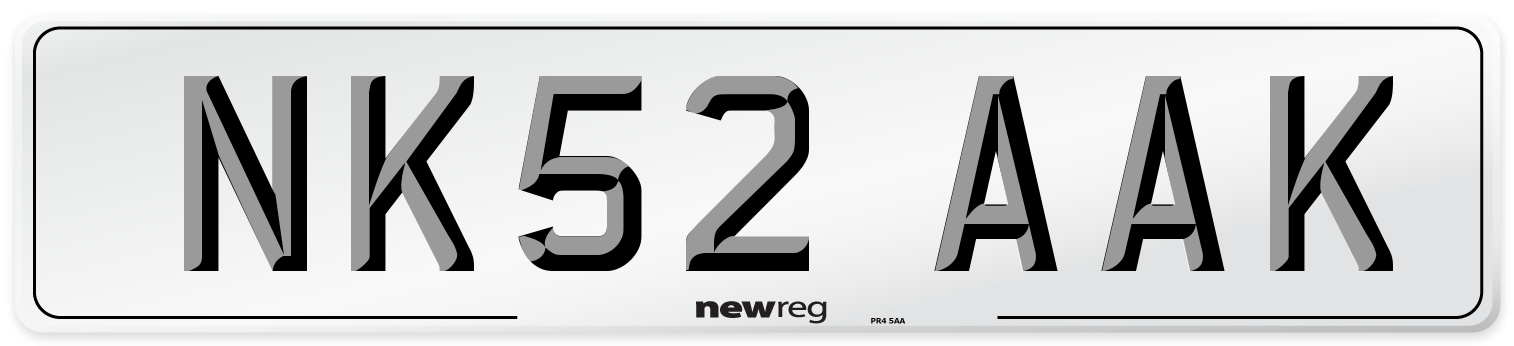 NK52 AAK Number Plate from New Reg